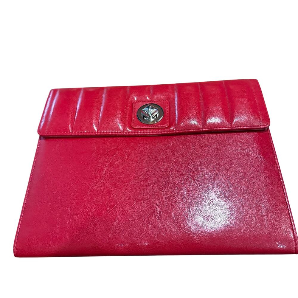 Buxton Faux Leather Bright Red Document Folder Holder Bag Binder